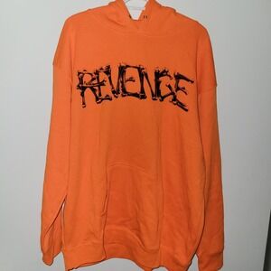 Revenge X OTF Lil Durk Hoodie Men's Size XL Orange Skeleton Pocket Hooded